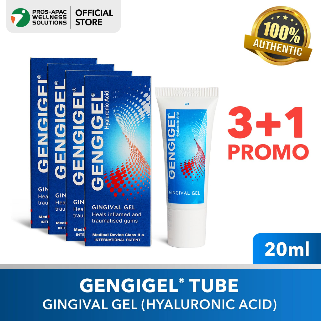 GENGIGEL Tube 20ml BUNDLE OF 4 For Wound Healing, Singaw, Mouth Sores ...