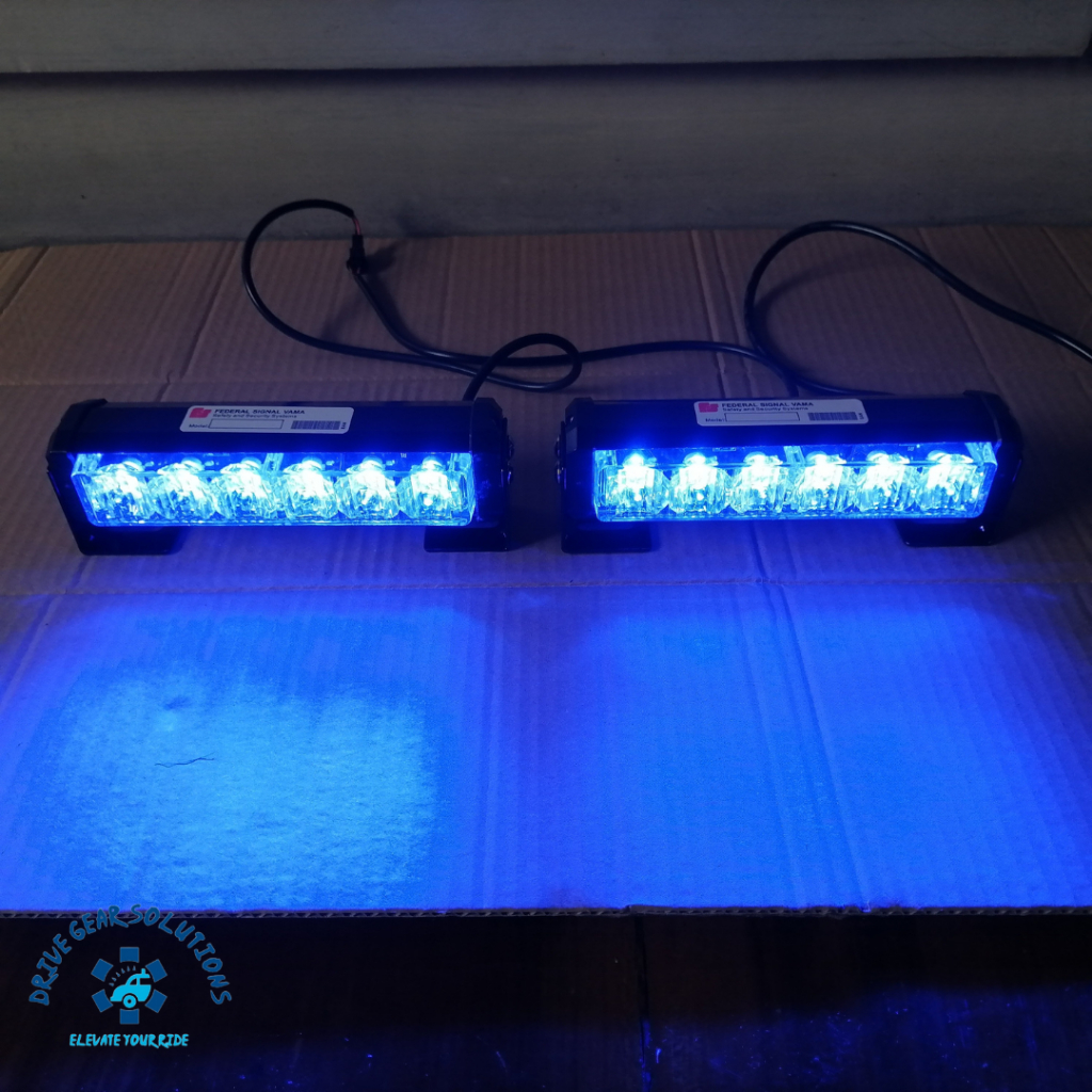 12V - 24V Blue-Blue Federal Strobe Grille Blinker with Various Flashing ...