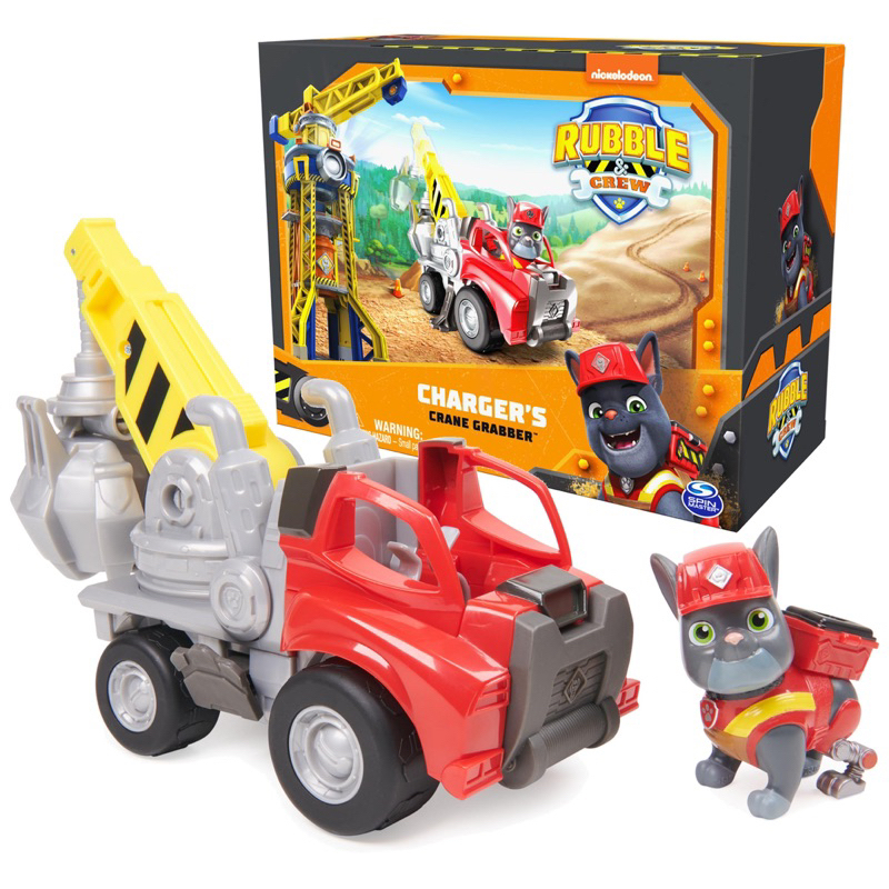 Rubble & Crew, Charger’s Crane Grabber Toy Truck with Movable Parts and ...