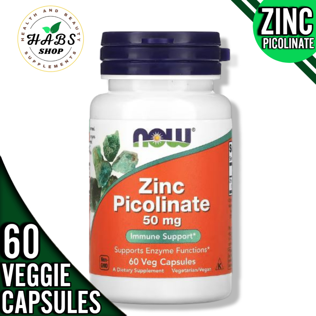 Zinc Picolinate, NOW Foods, 50 mg, 60 or 120 Veg Capsules (50 mg per