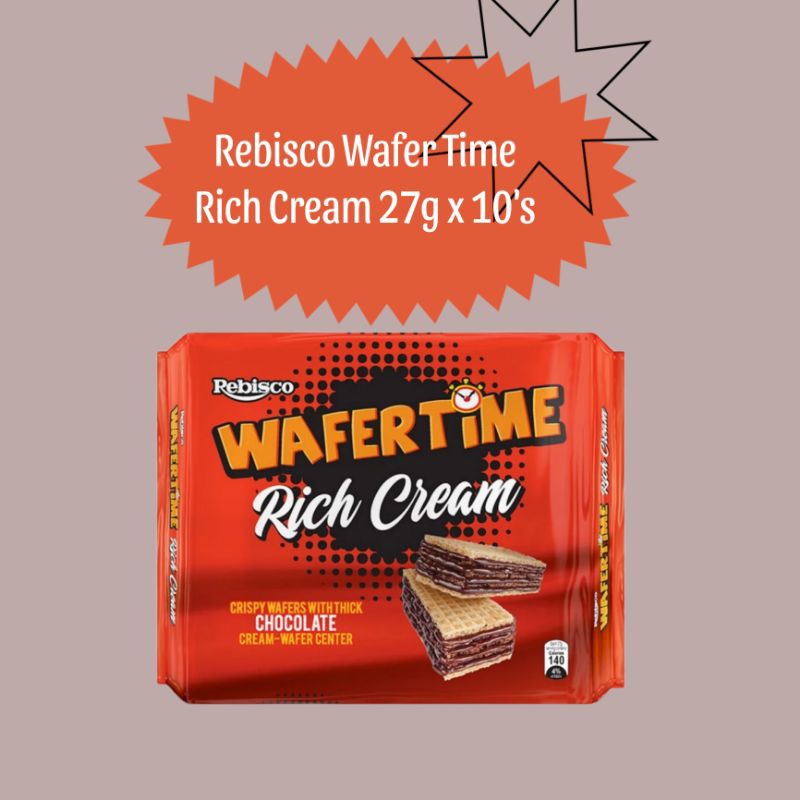 Rebisco Wafer Time Rich Cream 27g x 10's | Shopee Philippines