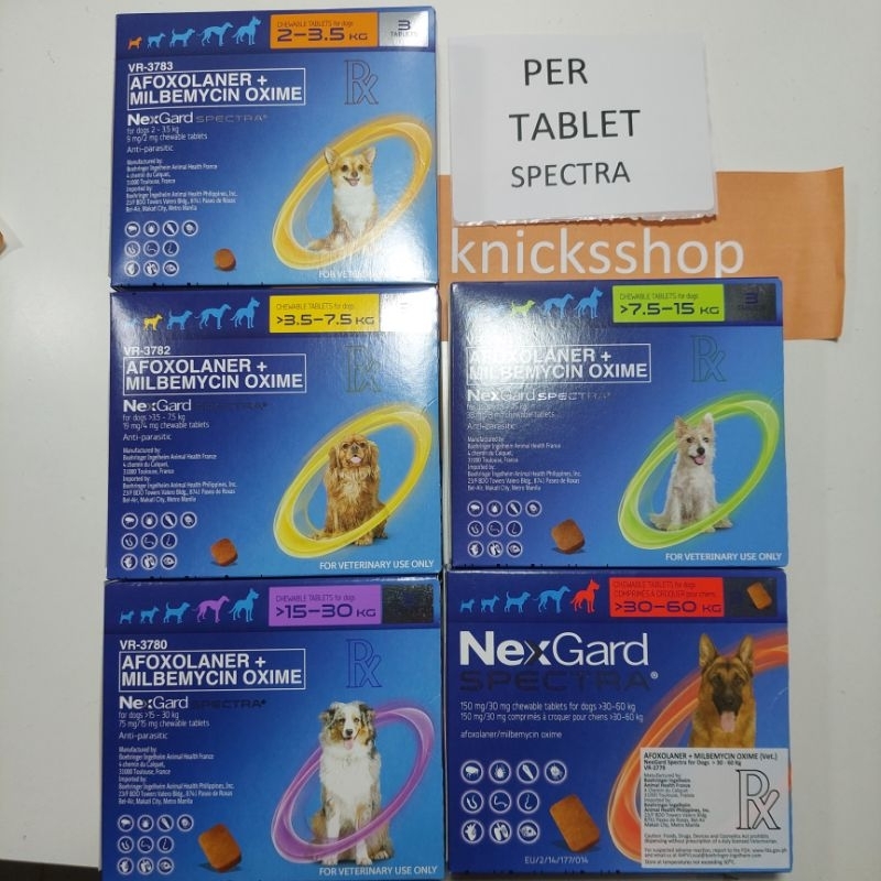 [PER TABLET ONLY] NEXGARD SPECTRA FREE Sticker Chewable Anti Fleas ...
