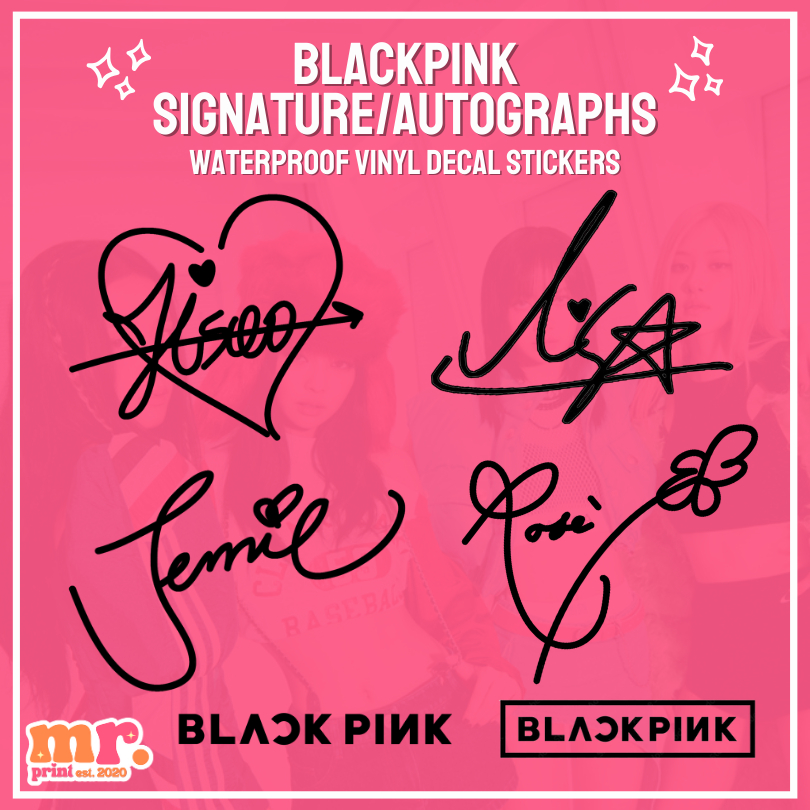 BLACKPINK Autograph/Signatures Vinyl Decal Waterproof Sticker | MR ...