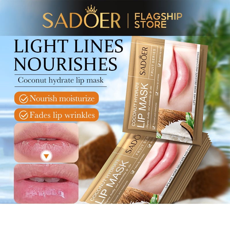 Sadoer Coconut Moisturizing Fading Lip Lines Repairing Lip Mask Shopee Philippines