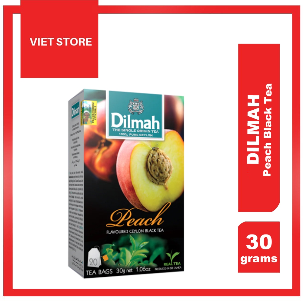 Viet Store Dilmah Peach Flavored Black Tea (20 Tea Bags) 30g | Shopee ...