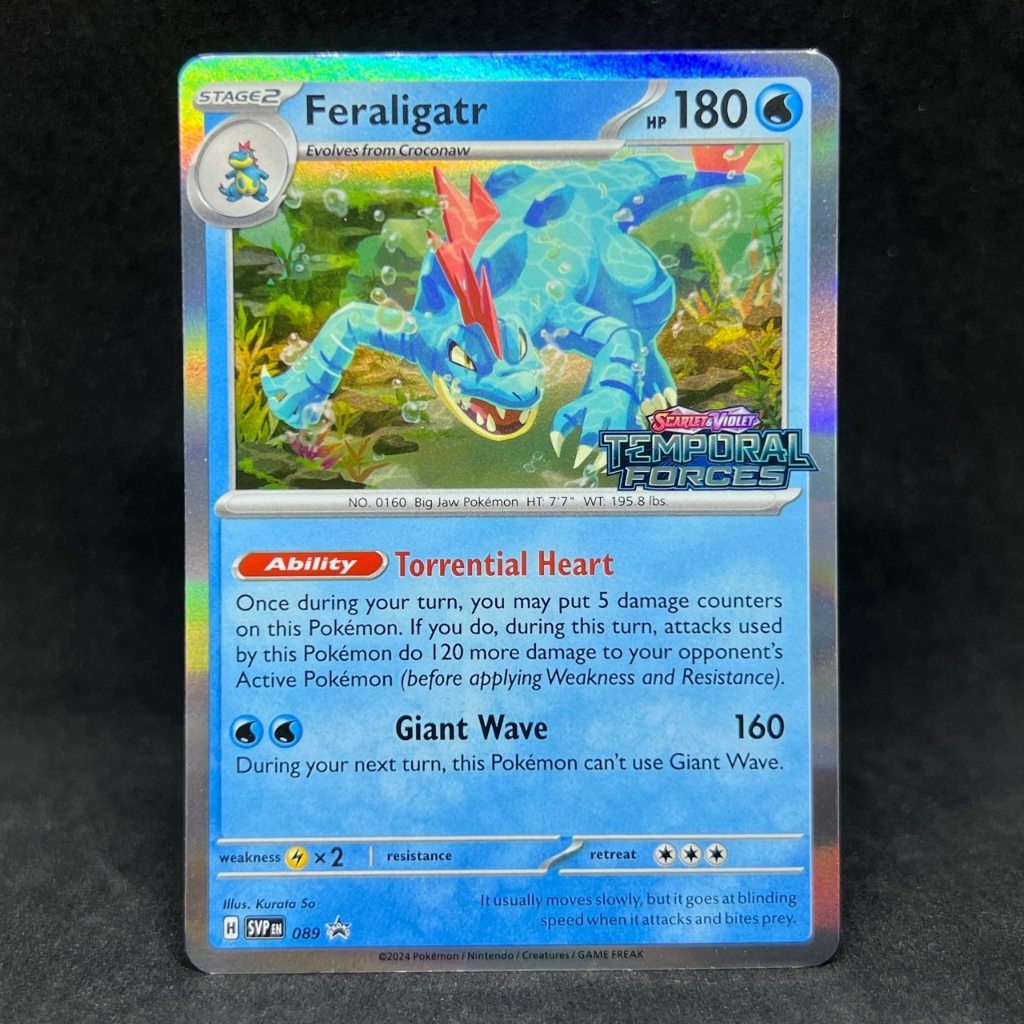 Pokemon Card: Feraligatr SVP 089  Temporal Forces SV Black Star Promo,  Near Mint