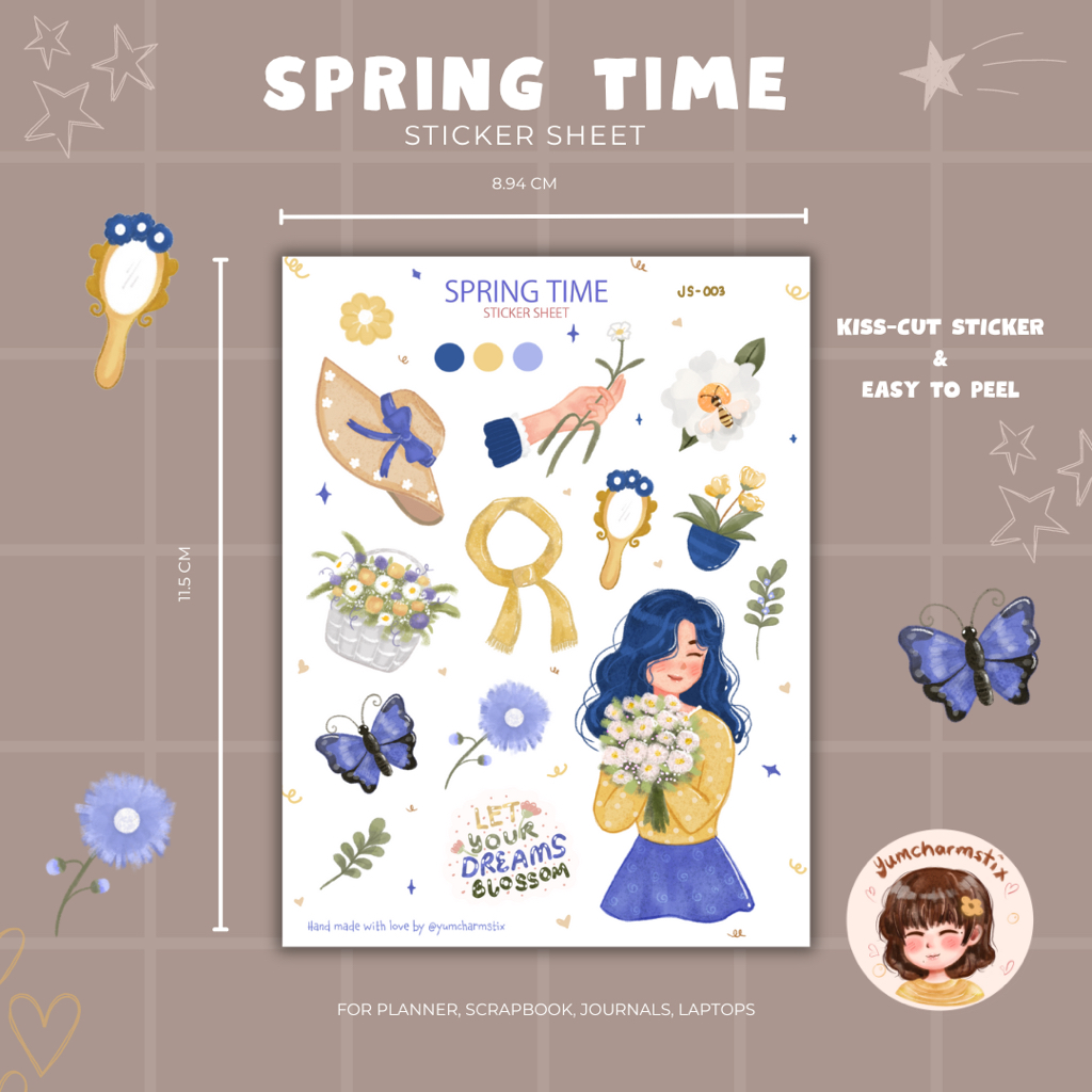 Spring Time Vinyl Sticker Sheet, Planner Sticker, Journal sticker, Deco ...