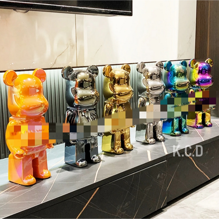 Figurine Bearbrick 400% 28 Cm Argentée - Objet De Collection, Décoration, Cadeau - 9