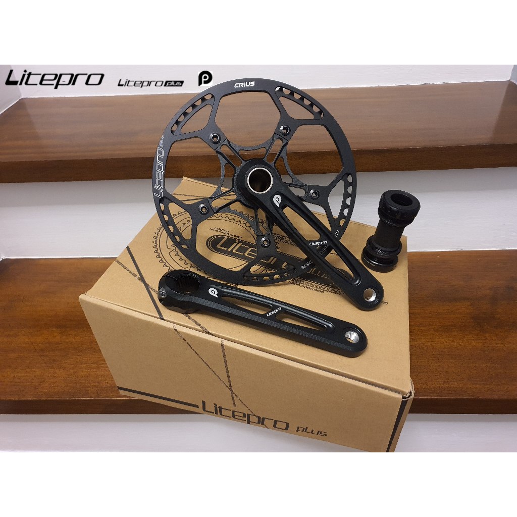 LITEPRO PLUS Optical Featherlight Bicycle Hollowtech Hollow Alloy Full CNC  Crank Set 45 47 53 56 58T