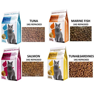 1kg Repacked Nutri Care Cat Dry Salmon Tuna Food for All Stages