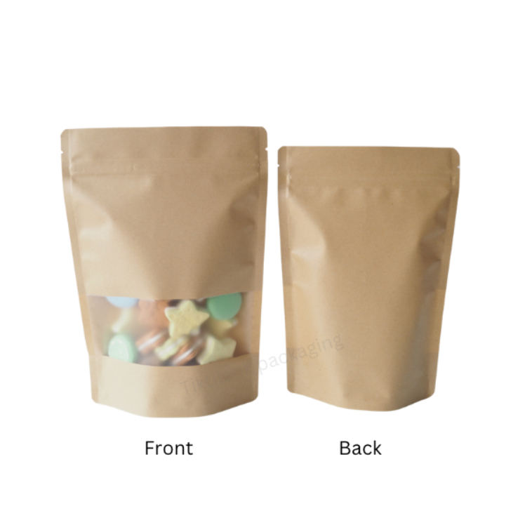 Kraft Brown Stand Up Pouch with Zip Lock Ziplock Bag Packaging with ...