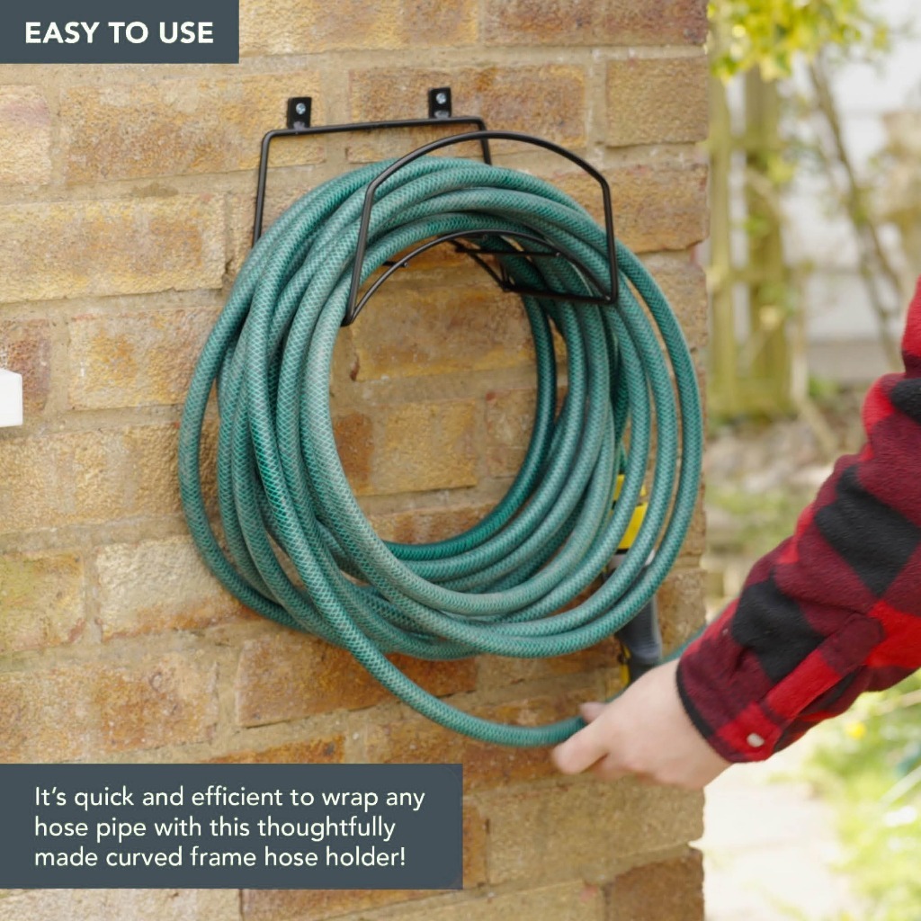 Garden Hose Rack Metal Hose Hanger Holder Storage Rack Organizer Water ...