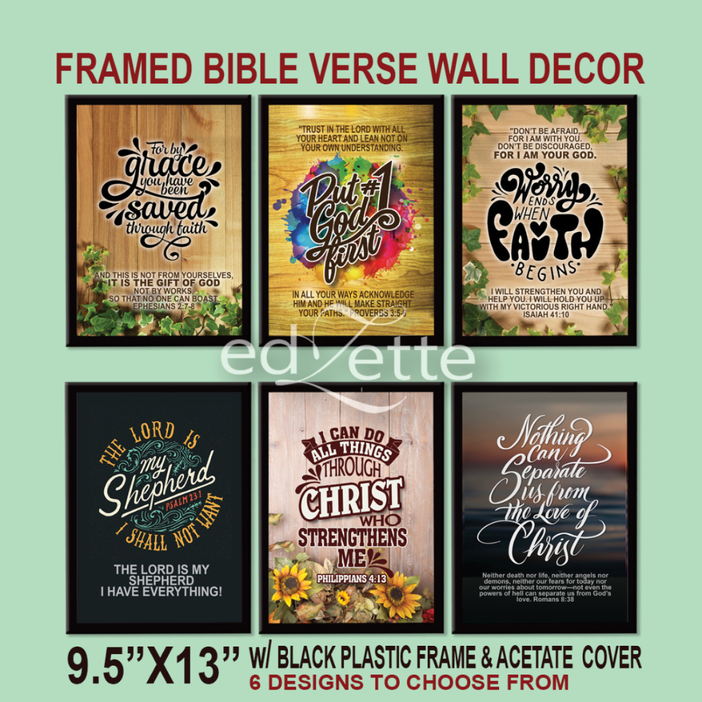 BIBLE VERSE WALL DECOR (9x12 w/ FRAME) Inspirational quotes | Positive ...