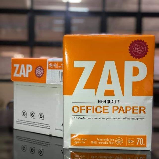 70gsm ZAP Copy Paper A4 & Long Size Subs 20 Office Printer Paper 1 ream ...