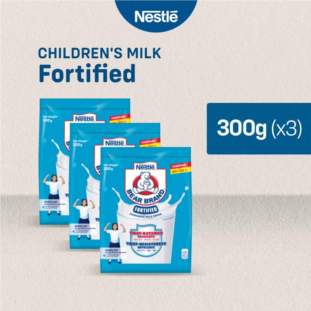 Bear Brand Fortified Powdered Milk Drink 300g - Pack of 3 | Shopee ...