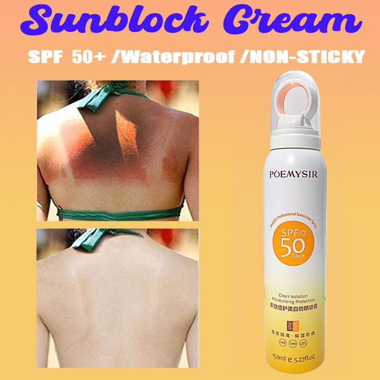 Sunscreen Mist SPF50+ All Day Light Sunscreen UV Protection Long ...