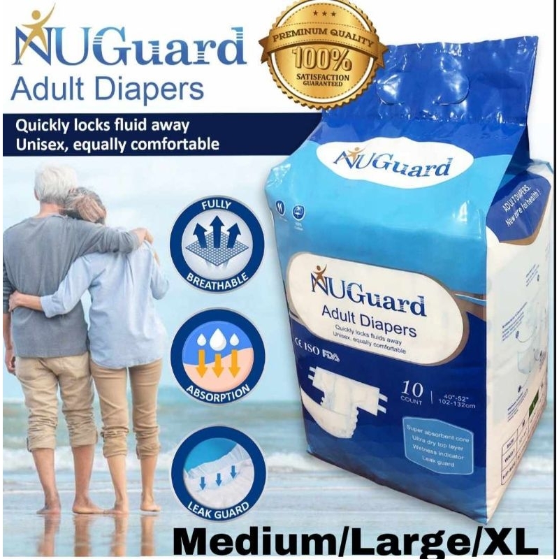 High Quality Adult Diaper (BY NUGUARD) M/L/XL (10pcs/Pack) | Shopee ...