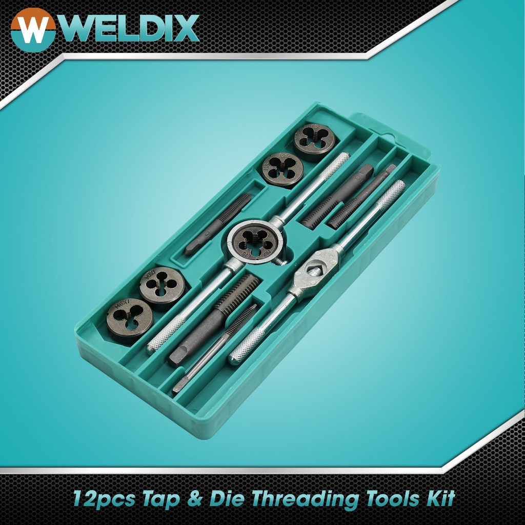 12Pcs Tap and Die Set Metric Hand Threading Tool | Shopee Philippines