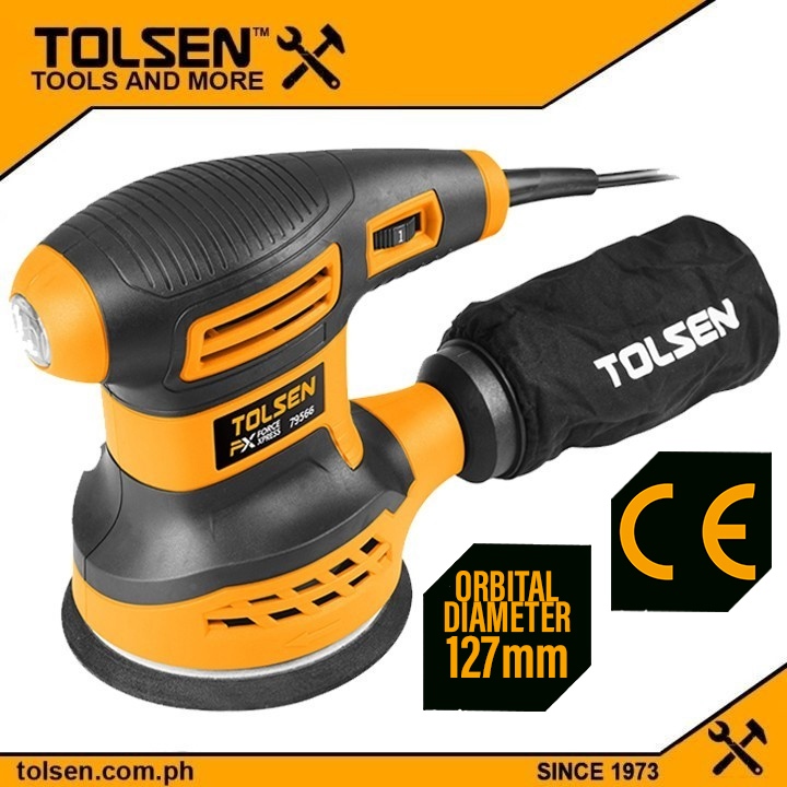 Tolsen Random Orbital Sander [ONLINE EXCLUSIVE] w/ 4 Free Accessories ...