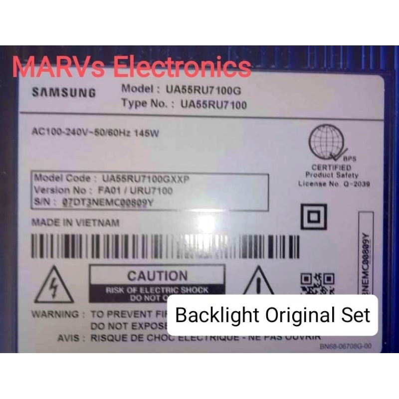 Backlight Set 55inch Sam'sung UA55RU7100G, UA55RU7100GXXP Brandnew ...