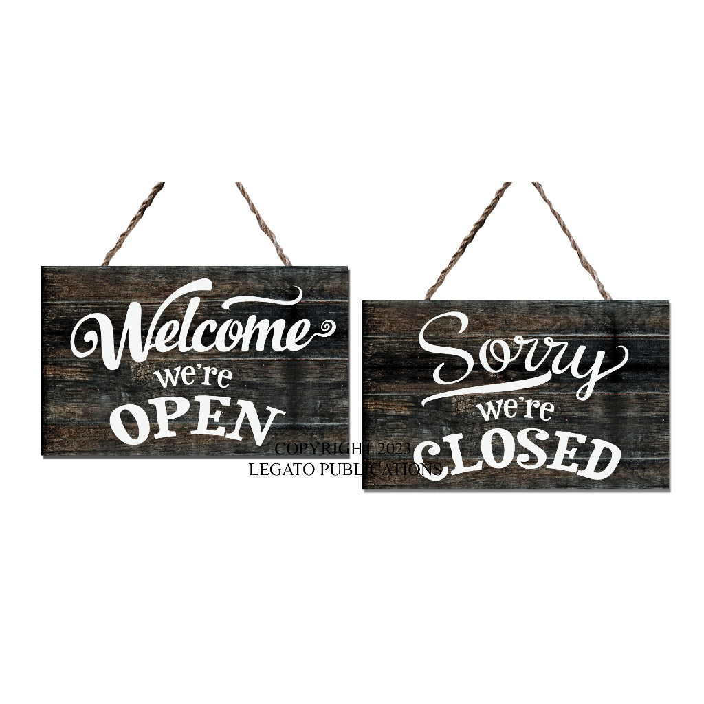 Hanging Wall Decor WE ARE OPEN WE ARE CLOSED Hanging Wood Home Decor ...