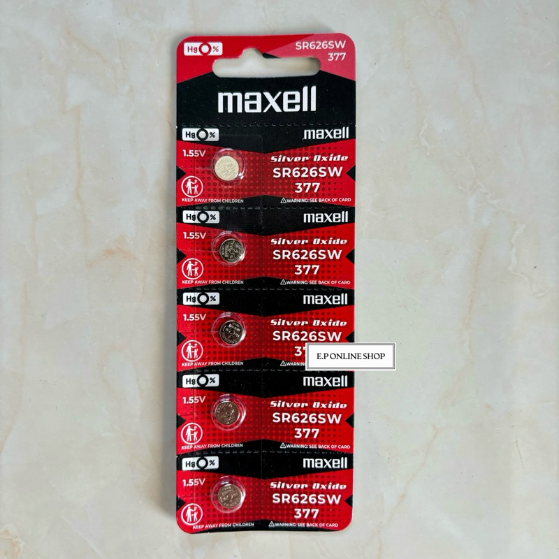 Original Maxell Battery SR626/377 (1.55v ) Silver Oxide Made In Japan ...