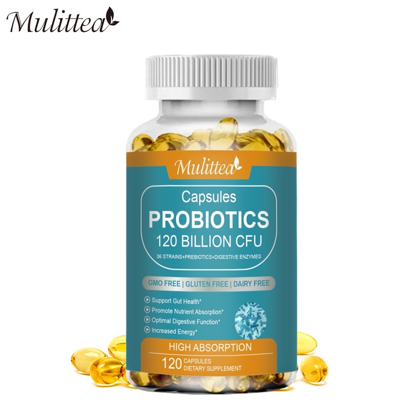 Probiotic Capsules 120 Billion CFUs Digestive & Immune - Gas Bloating ...