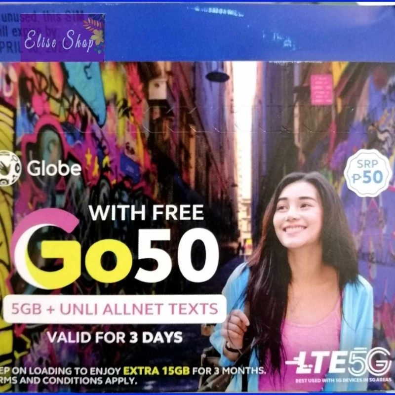 GLOBE PREPAID SIM CARD LTE + 5G READY with Go50 BRANDNEW SEALED ...