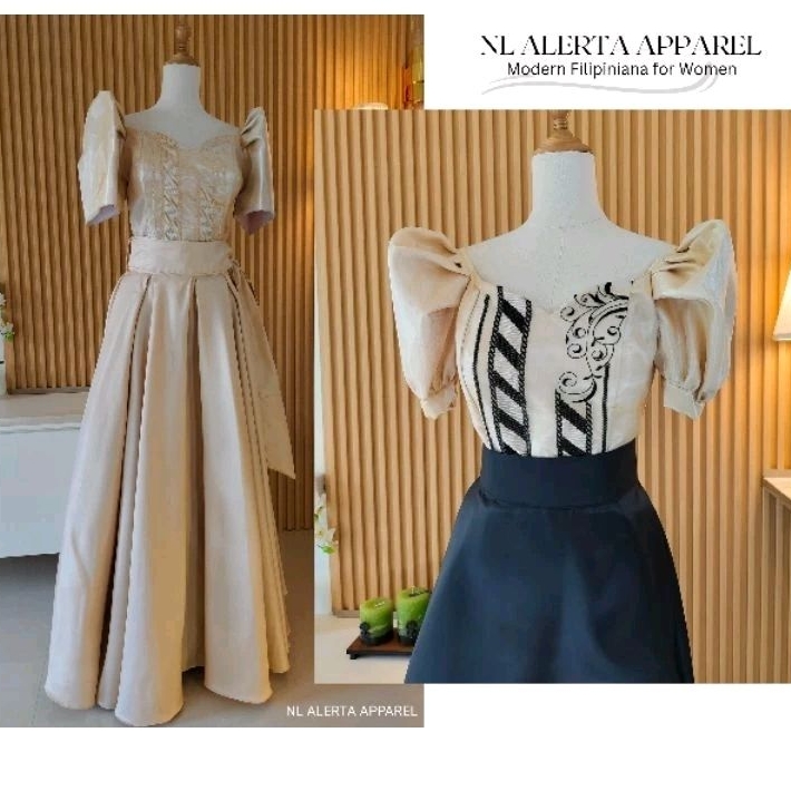 MODERN FILIPINIANA MESTIZA AND PUFF SLEEVE TOP BARONG FOR WOMEN ...