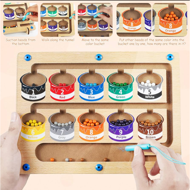 1pc Magnetic Color and Number Maze,Magnetic Color Sorting Board ...