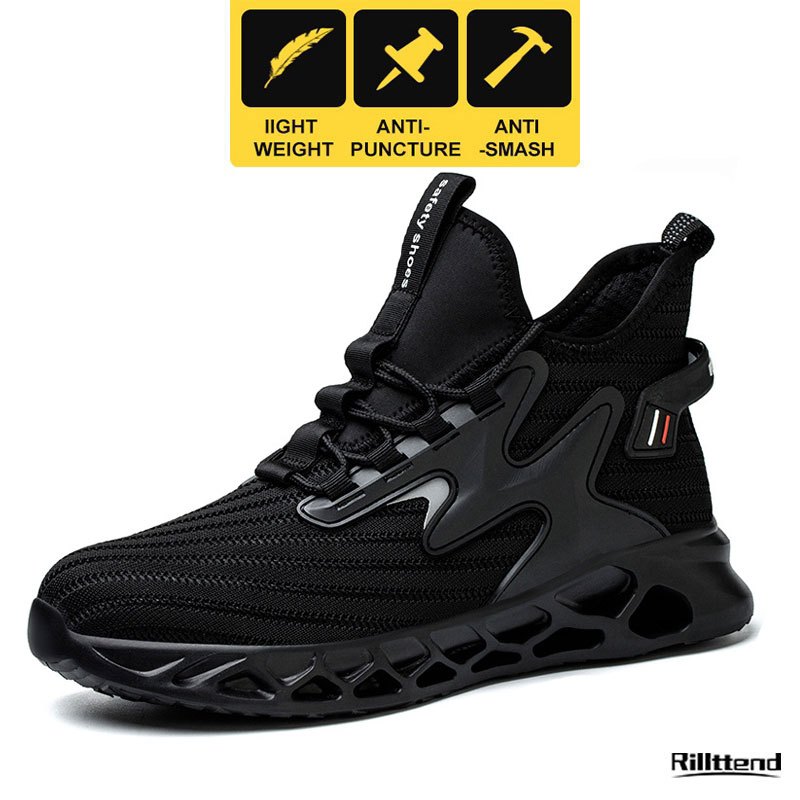 【Ready Stock】Steel Toe Sneakers For Men Safety Shoes Comfortable Puncture  Proof Work Shoes