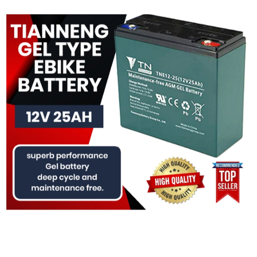 Ebike Battery big capacity 12V 25AH TN brand for Romai, Nwow, Kenwei ...