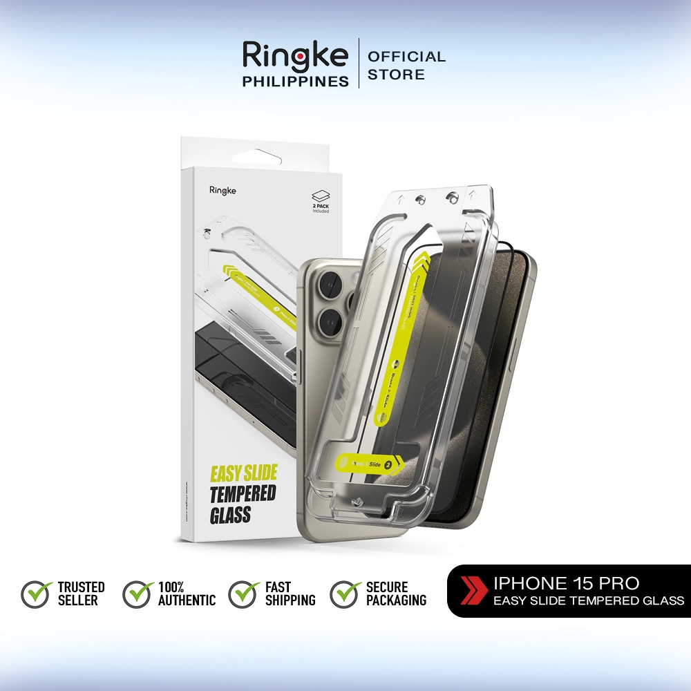 Ringke Easy Slide Tempered Glass Screen Protector for Apple iPhone 15 ...