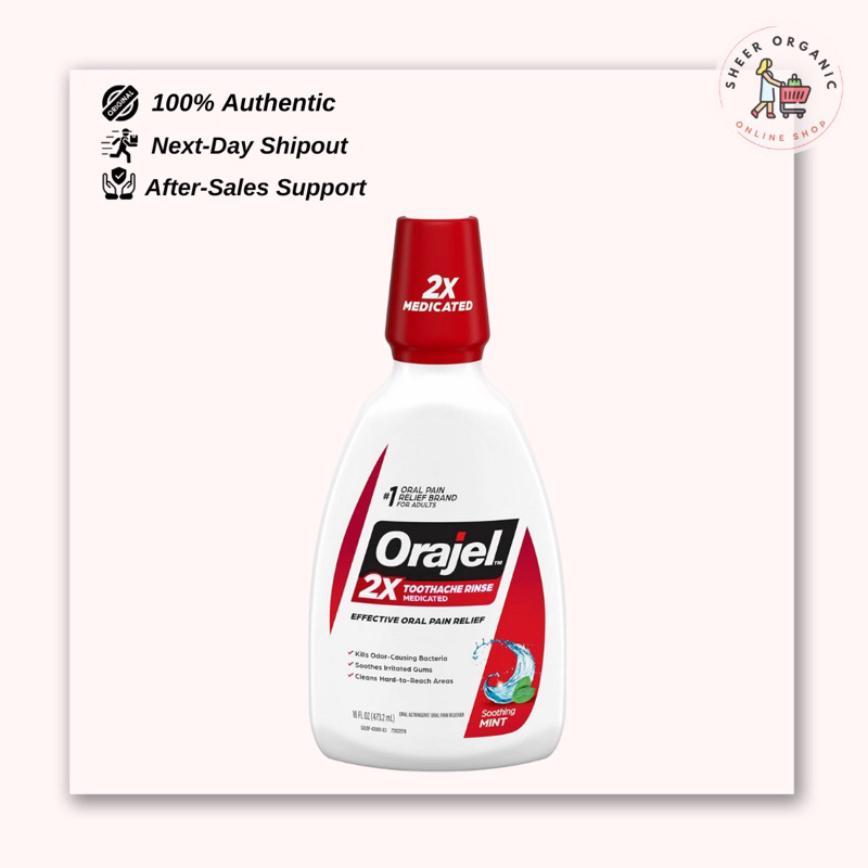 Orajel Toothache Rinse Medicated Pain Relief Mouthwash 473ml