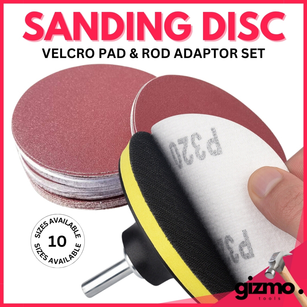 4 inch Sanding Disc Set Velcro Back Pad and Angle Grinder Rod Adaptor