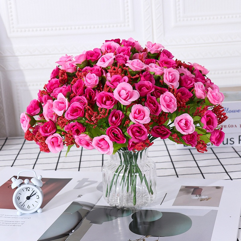 Yo-Fun 1Bouquet artificial rose flower silk rose fake flowers ...