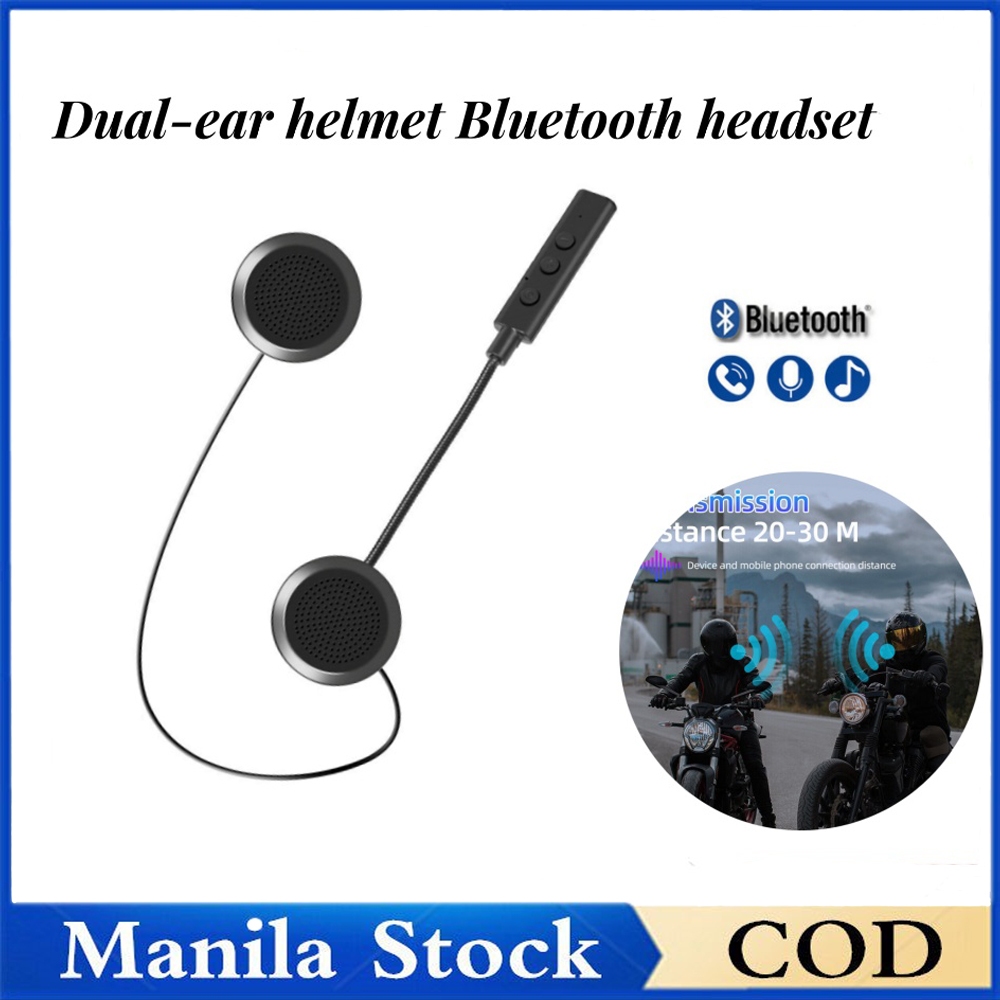 BT-Music Bluetooth 5.0 Motorcycle Helmet Headset Dual-ear integrated ...