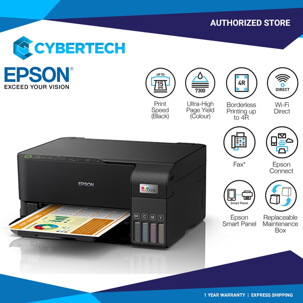 Epson Ecotank L3550 A4 All In One Ink Tank Printer With 003 Original Ink Shopee Philippines 3861