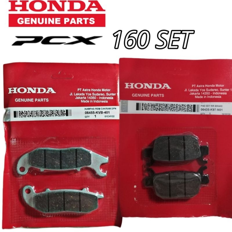 HONDA PCX 160,ADV 160, ADV 150 Brake Pads SET Front Rear Genuine Parts ...