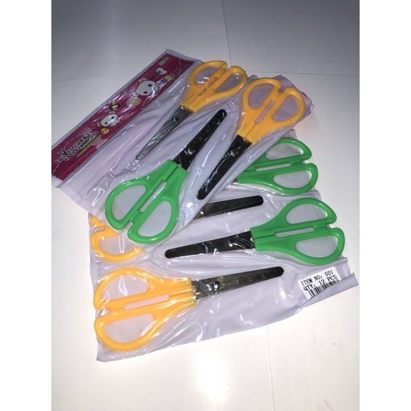 12PCS COLORFUL SCHOOL/OFFICE SCISSORS GOOD QUALITY | Shopee Philippines