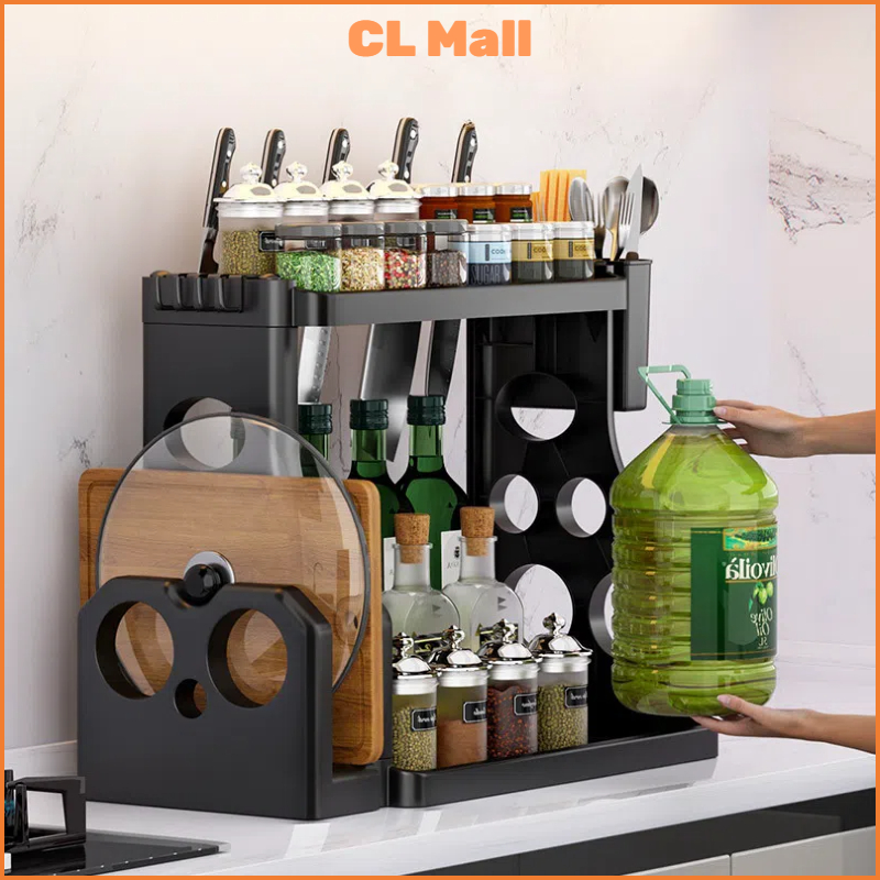 【Local shipment】Seasoning Organizer Storage Rack Knife Rack Kitchen ...