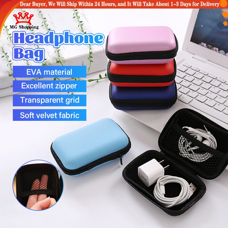Earphone Headset Hard Case USB Cable Charger Coin Storage Pouch Storage ...
