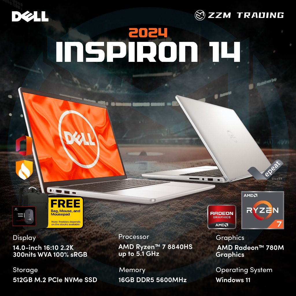 DELL Inspiron 14 2024 AMD R7 8840HS Radeon GPU 14" 2.2k WVA 16GB RAM