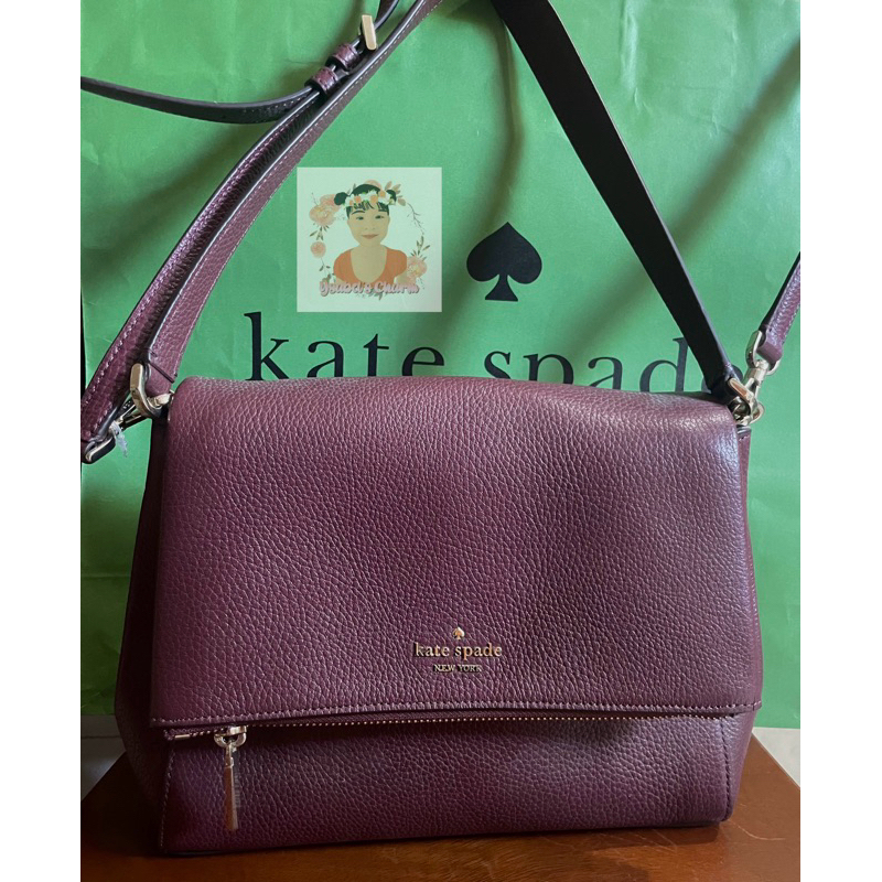 Kate outlets Spade Leila Medium Flap Shoulder Bag Crossbody In Cherrywood