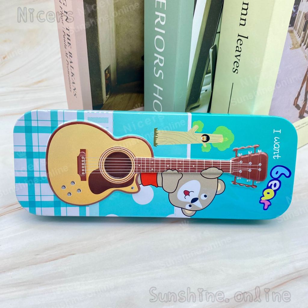 Double layer Cute Guitar Designs Pencil box pencil case stainless steel 55 113A Shopee Philippines