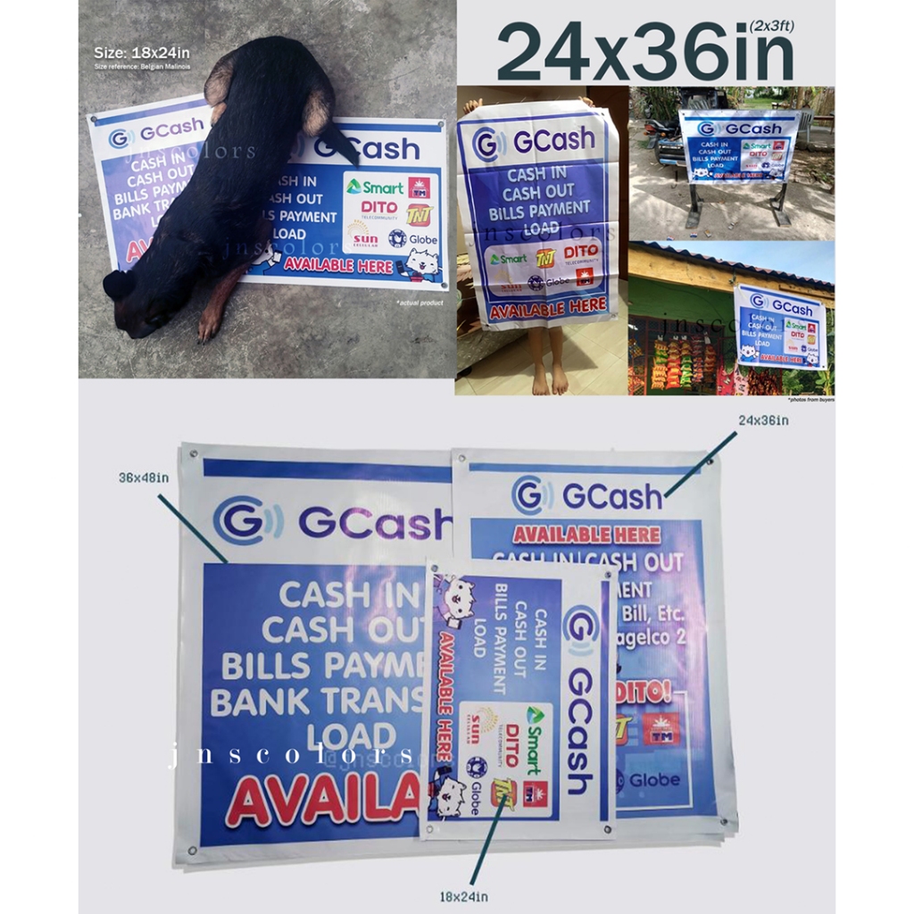Gcash Maya Rates Cash In Cash Out Tarpaulin Laminated Signage Tindahan ...