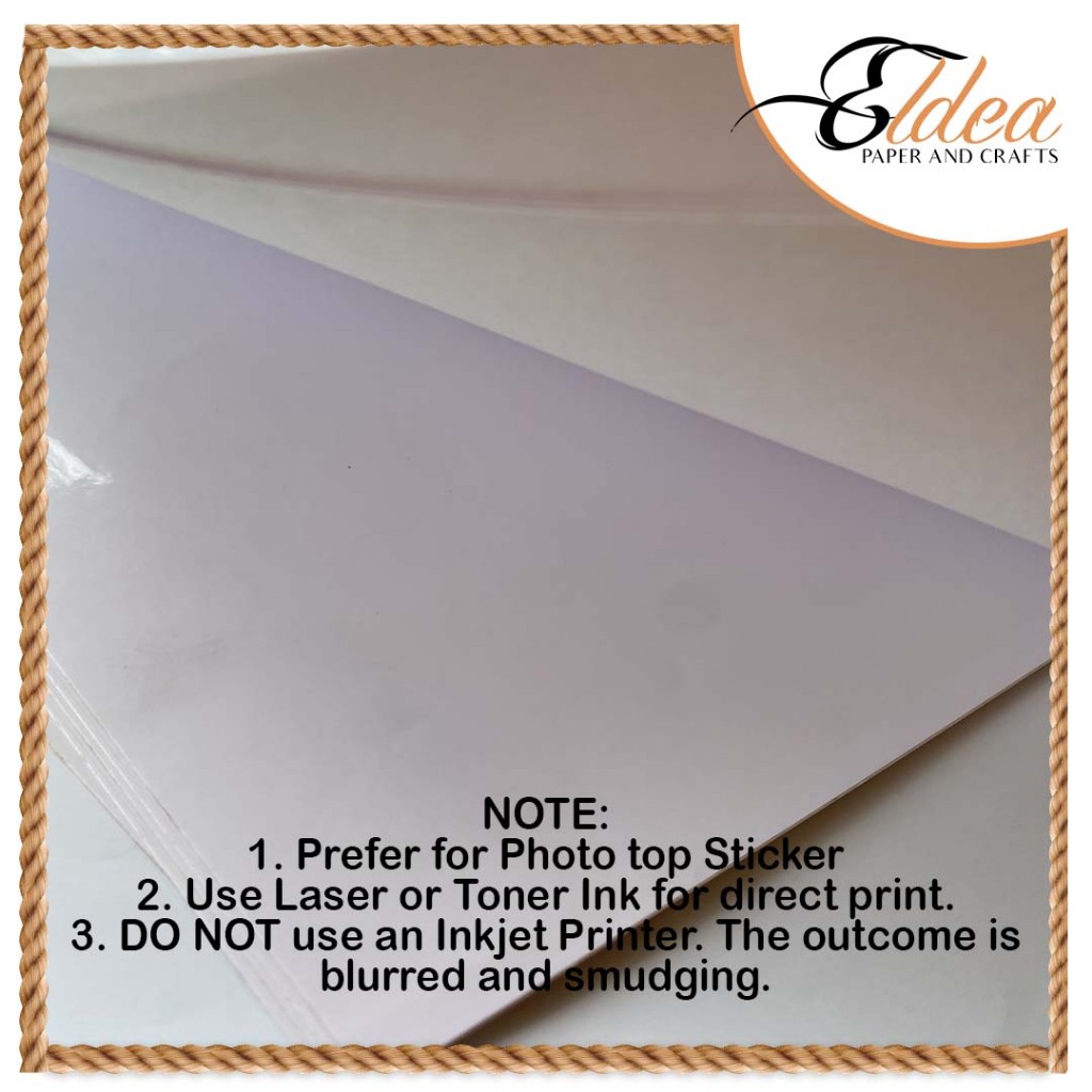 10pcs A4 Transparent/White Vinyl Sticker Photo top Sticker, labelling ...