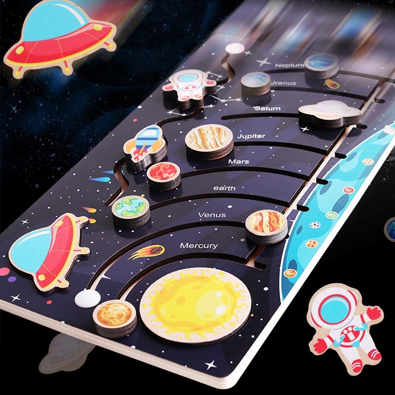 GeeToy Educational Toys Eight Planets Outer Space Solar System Jigsaw ...