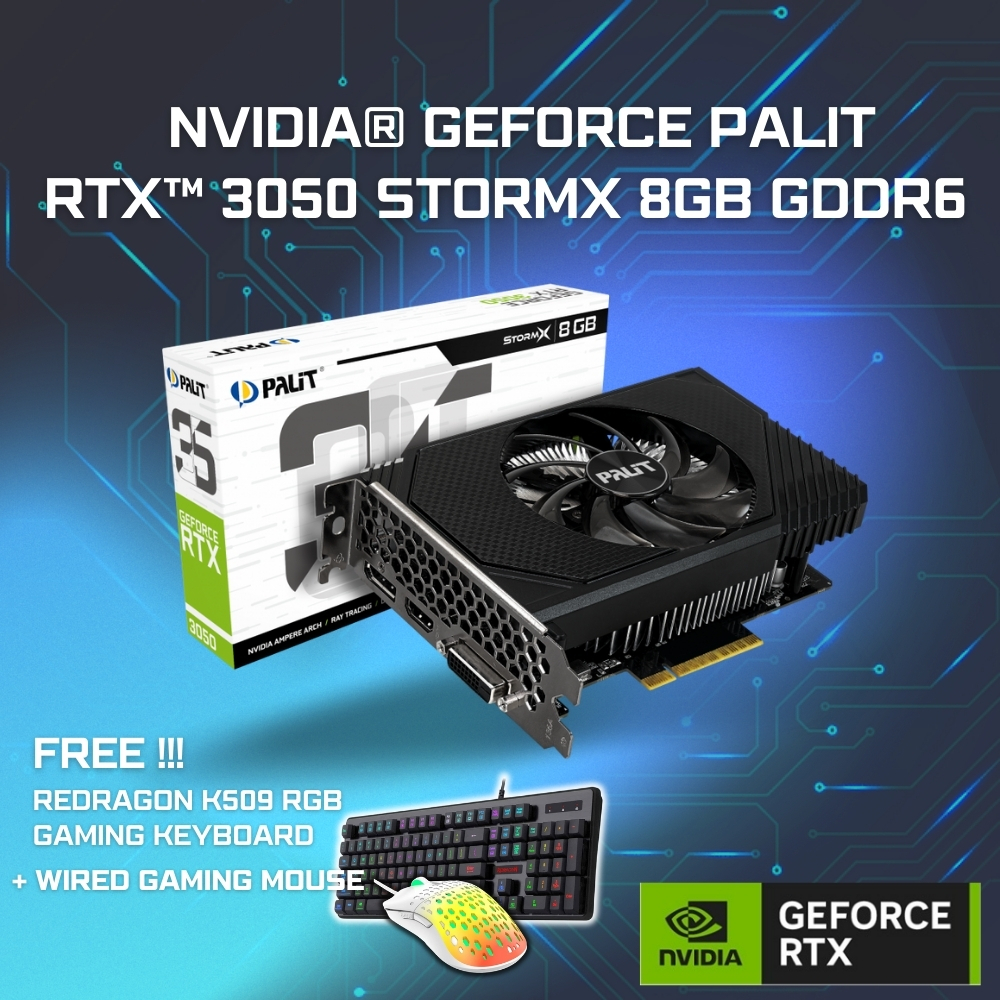 PALIT NVIDIA® GeForce RTX™ 3050 NE63050018P1-1070F STORMX 8GB GDDR6 ...
