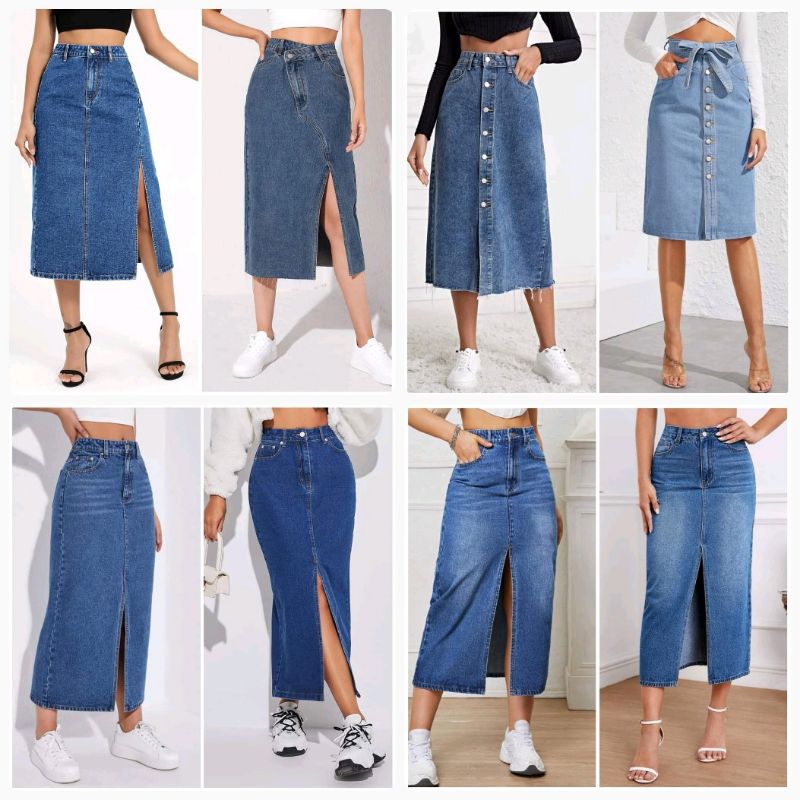 DENIM MAXI/LONG SKIRT | MAONG 3 | Shopee Philippines